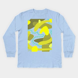 yellow heart Kids Long Sleeve T-Shirt